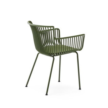 Surpika outdoor chair with green steel legs