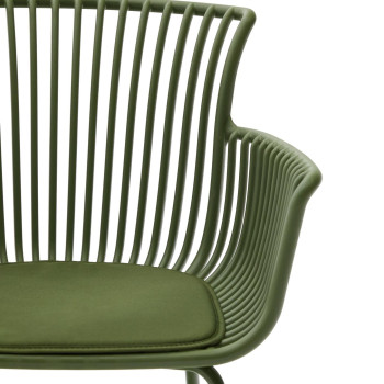 Surpika outdoor chair with green steel legs