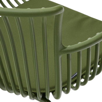 Surpika outdoor chair with green steel legs