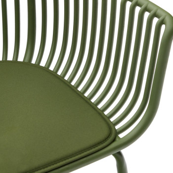Surpika outdoor chair with green steel legs