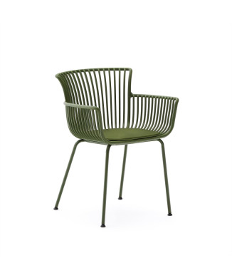 Surpika outdoor chair with green steel legs