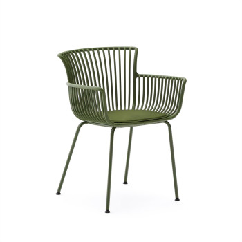 Surpika outdoor chair with green steel legs