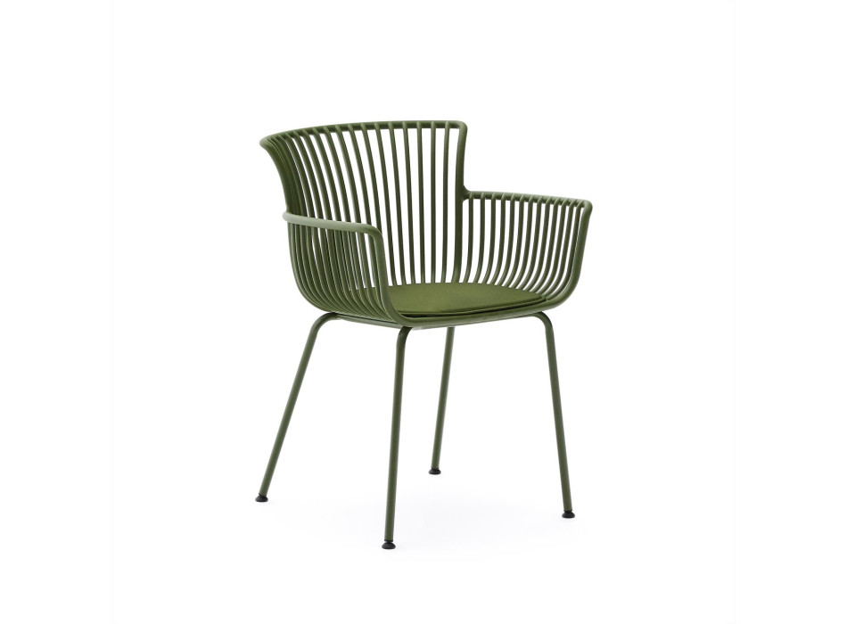 Surpika outdoor chair with green steel legs