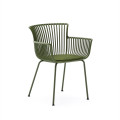 Surpika outdoor chair with green steel legs