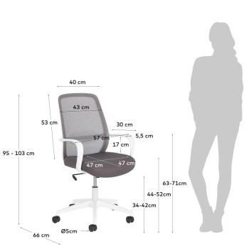 Melva desk chair, grey