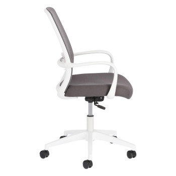 Melva desk chair in grey with white steel legs