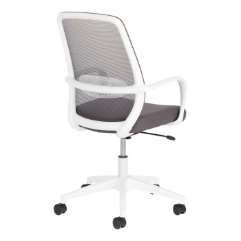 Melva desk chair in grey with white steel legs