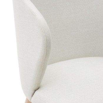 Darice chair in beige chenille and solid beech wood with a natural FSC 100% finish