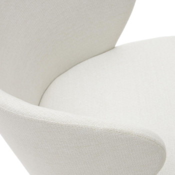 Darice chair in beige chenille and solid beech wood with a natural FSC 100% finish