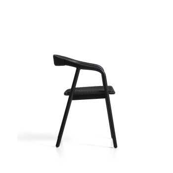 Derile chair in solid oak with black finish and black paper cord FSC Mix Credit
