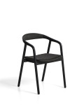 Derile chair in solid oak with black finish and black paper cord FSC Mix Credit