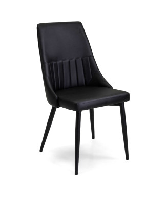 Oliver black eco-leather chair with black Vacchetti frame