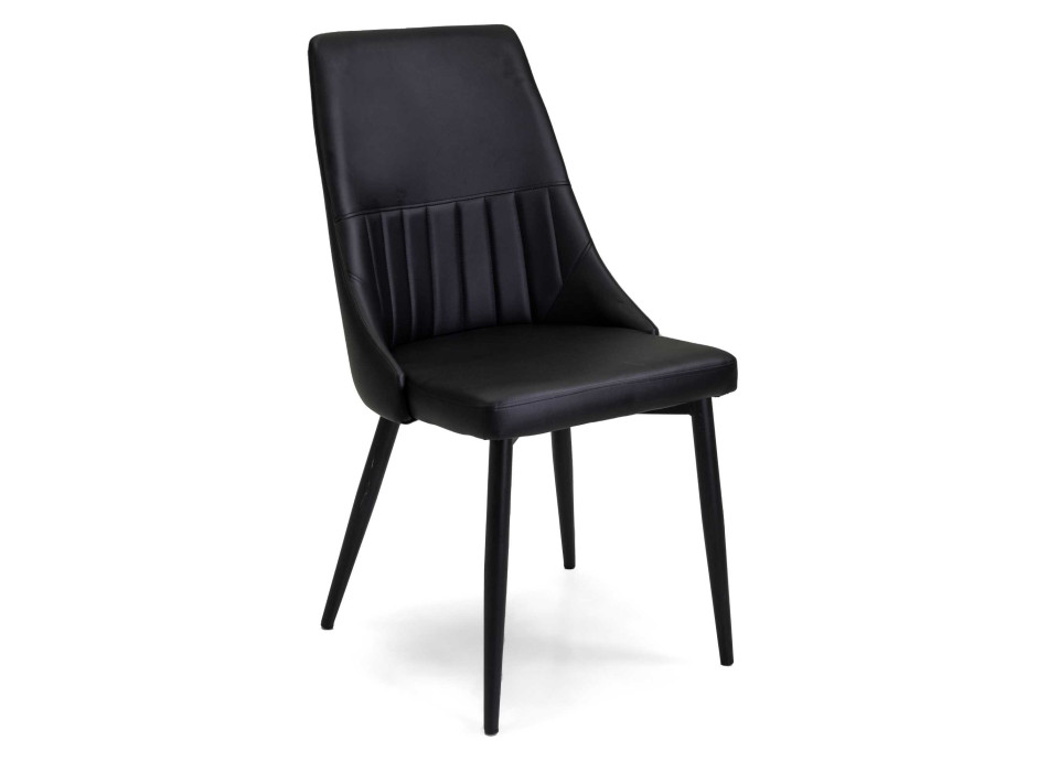 Oliver black eco-leather chair with black Vacchetti frame