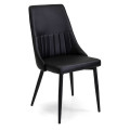 Oliver black eco-leather chair with black Vacchetti frame
