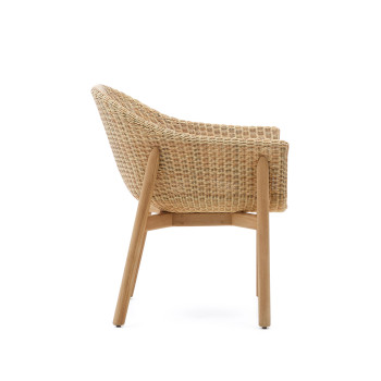 Galea chair in solid teak wood and FSC 100% synthetic rattan