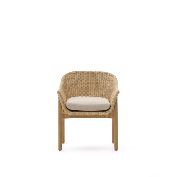 Galea chair in solid teak wood and FSC 100% synthetic rattan