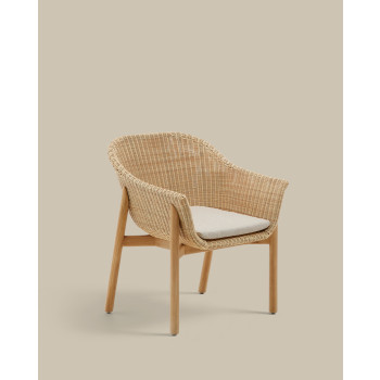 Galea chair in solid teak wood and FSC 100% synthetic rattan