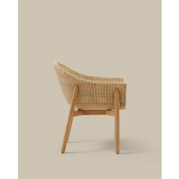 Galea chair in solid teak wood and FSC 100% synthetic rattan