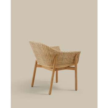 Galea chair in solid teak wood and FSC 100% synthetic rattan