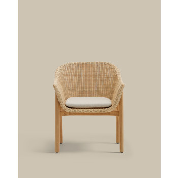 Galea chair in solid teak wood and FSC 100% synthetic rattan
