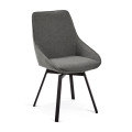 Jenna swivel chair in dark grey with black finish steel legs, FSC 100%