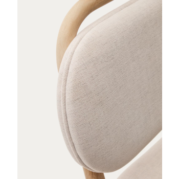 Helda chair in chenille and solid oak THE SHAPE