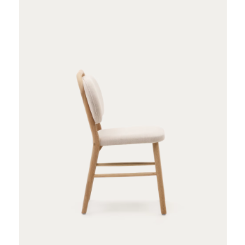 Helda chair in chenille and solid oak THE SHAPE