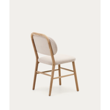 Helda chair in chenille and solid oak THE SHAPE