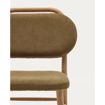 Helda chair in chenille and solid oak THE SHAPE