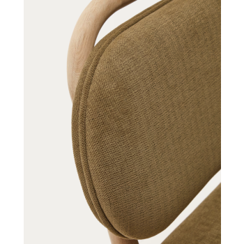 Helda chair in chenille and solid oak THE SHAPE