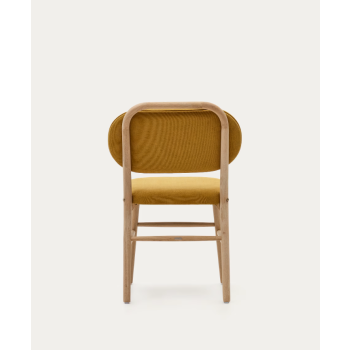 Helda chair in chenille and solid oak THE SHAPE