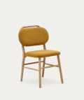 Helda chair in chenille and solid oak THE SHAPE