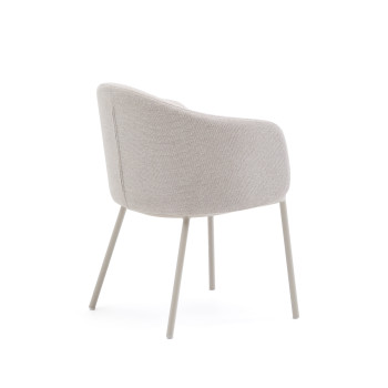 Idaira beige chair with steel legs and beige finish FSC Mix Credit
