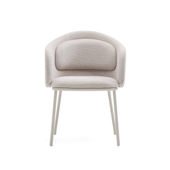 Idaira beige chair with steel legs and beige finish FSC Mix Credit