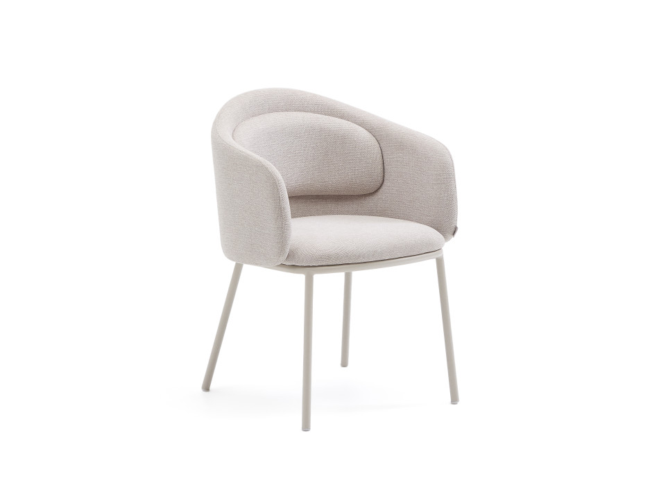 Idaira beige chair with steel legs and beige finish FSC Mix Credit
