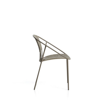 Atrani stackable outdoor chair in galvanized steel and rope