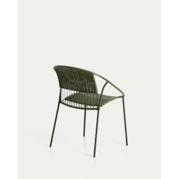 Atrani stackable outdoor chair in galvanized steel and rope
