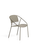 Atrani stackable outdoor chair in galvanized steel and rope