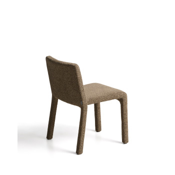 Loria stackable chair in chocolate brown chenille FSC 100%