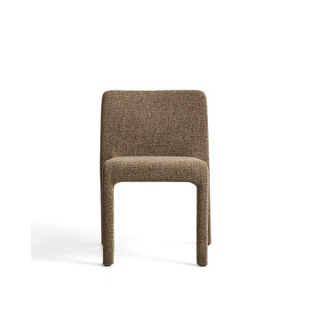 Loria stackable chair in chocolate brown chenille FSC 100%