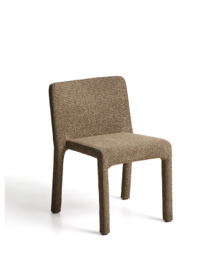 Loria stackable chair in chocolate brown chenille FSC 100%