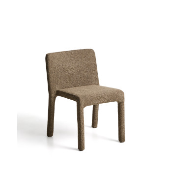 Loria stackable chair in chocolate brown chenille FSC 100%