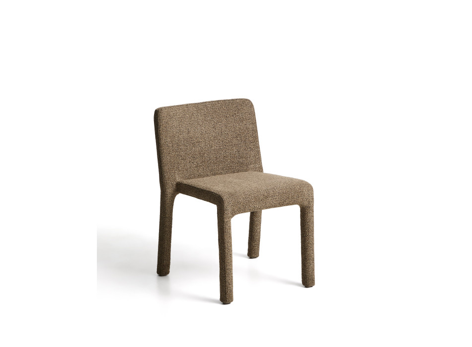Loria stackable chair in chocolate brown chenille FSC 100%