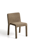 Loria stackable chair in chocolate brown chenille FSC 100%
