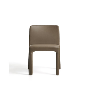 Loria stackable chair in brown polyurethane FSC 100%