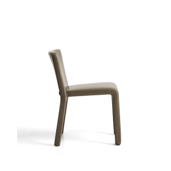 Loria stackable chair in brown polyurethane FSC 100%