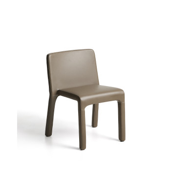 Loria stackable chair in brown polyurethane FSC 100%