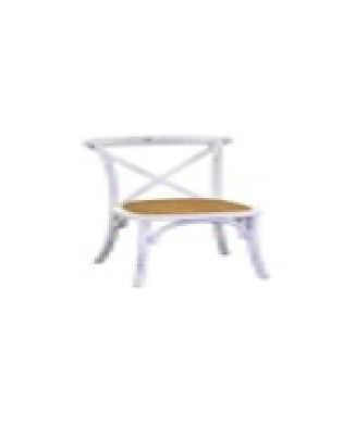 Cross wooden chair with antique white, stackable Vacchetti woven seat
