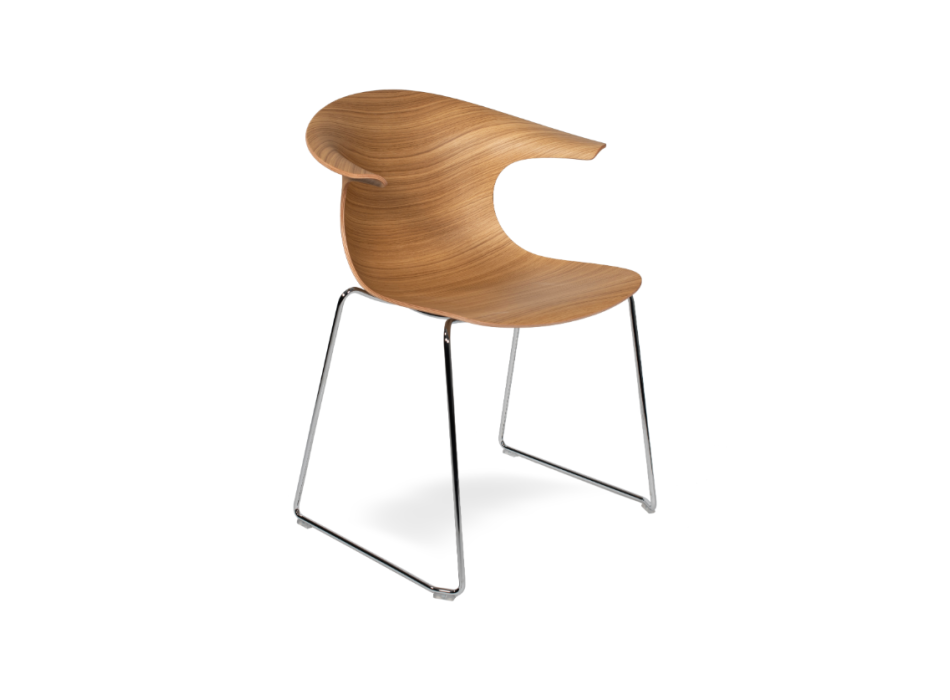 LOOP 3D WOOD sled chair - INFINITI