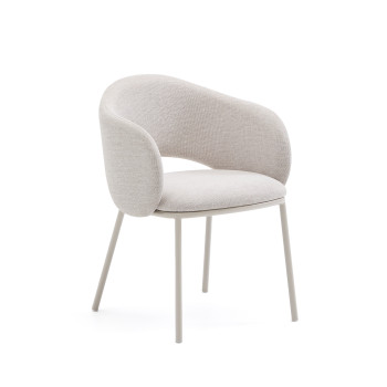 Maina chair in beige with steel legs and beige finish FSC Mix Credit